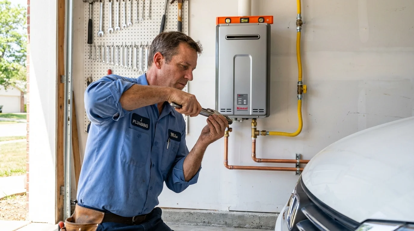 Tankless water heater installation by a Johns Plumbing LLC plumber in Dresher